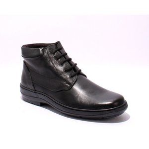 "Number One" 7740a Black Leather Lace-Up Wide Comfort Men Shoe Boot
